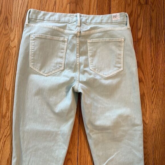 Frank & Eileen sz 32 turquoise zip fly raw edge jeans great pre owned condition - Picture 4 of 5